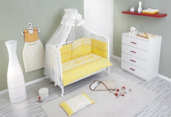 NINO-ESPANA  Bērnu gultas veļas kokvilnas komplekts 'Morada Yellow' 6bb