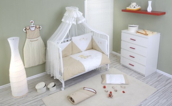 NINO-ESPANA Bērnu gultas veļas kokvilnas komplekts  'Baile Beige' 3+1