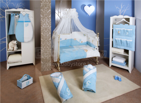 FERETTI - Bērnu gultas veļas komplekts 'Dogs Blue Prestige' SESTETTO LONG 6L 