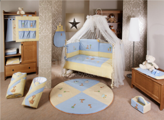 FERETTI - Bērnu gultas veļas komplekts  'Giraffe Blue Prestige'  Quintetto 5