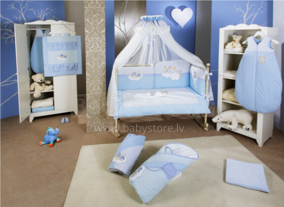 FERETTI - 'Rabbit Blue Premium' Bērnu gultas veļas komplekts  Quintetto 5 