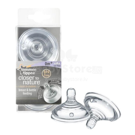 Tommee Tippee Art. 42214071 CTN Easi-Vent Pudelītes knupīši (ar regulējamo plūsmu), 2gb