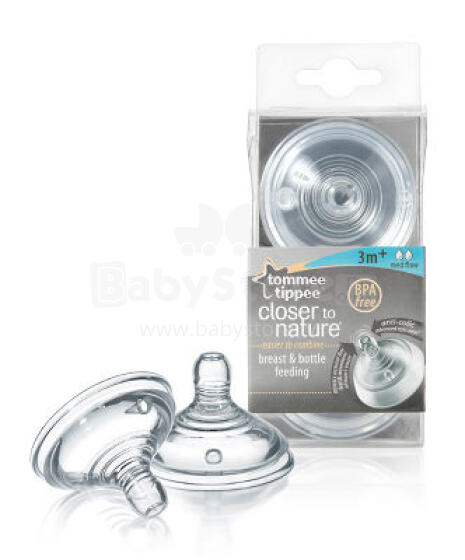 Tommee Tippee Art. 42112251 CTN Easi-Vent Pudelītes knupīši, (2 gb.) 3+