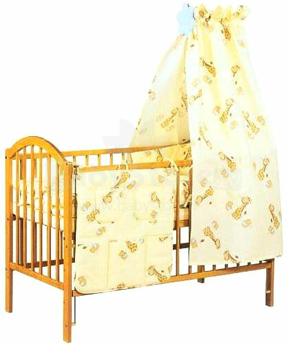 Kokvilnas gultas veļas komplekts trīsdalīgs Žirafe ar  lācīti K014 / K015