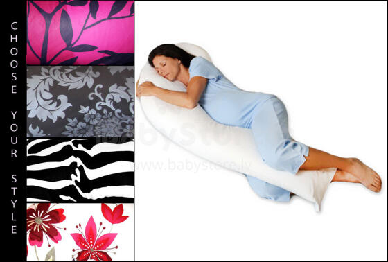 La Bebe™ Flopsy Pillow Art.18806 Cotton Nursing Maternity Random Colors grūtnieču pakaviņš spilvens ar pārvalku [2 pārvalki], 180 см