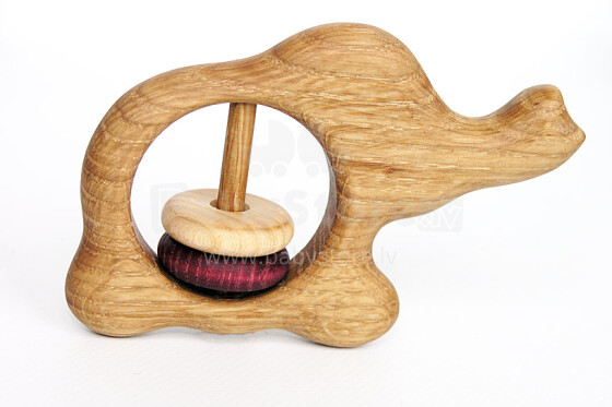 Eco Toys Art.50006 Развивающая деревянная погремушка слоник для самых маленьких