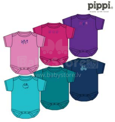 Pippi Art.342-006 kūdikių bodžiai trumpomis rankovėmis (dydžiai: 50-98)