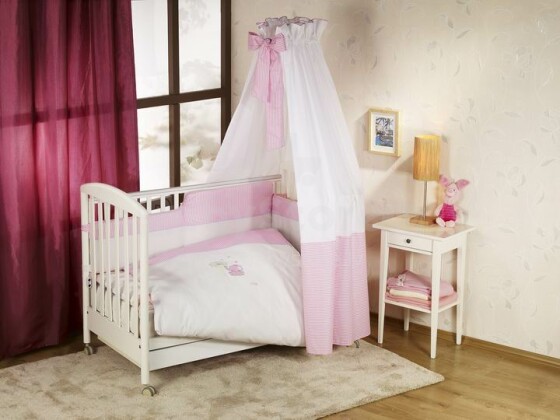 NINO-ESPANA  Bērnu gultas veļas kokvilnas komplekts 'Elefante Pink' 6bb