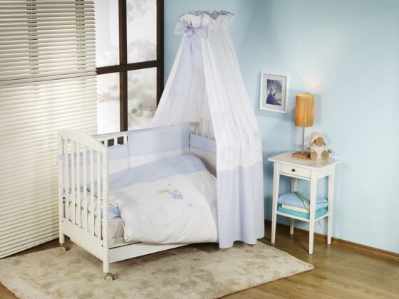NINO-ESPANA Bērnu gultas veļas kokvilnas komplekts  'Elefante Blue' 6bb