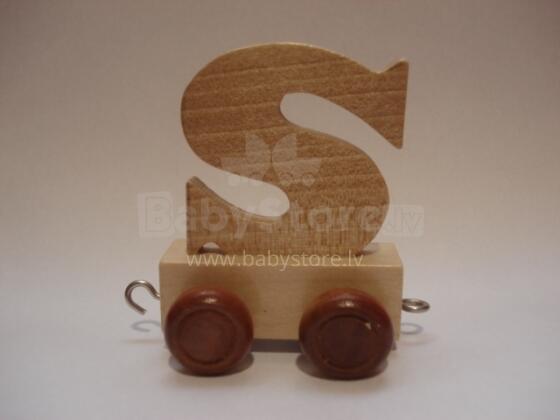 Wood Toys Letter Art.23714  Деревянная буква на колёсиках