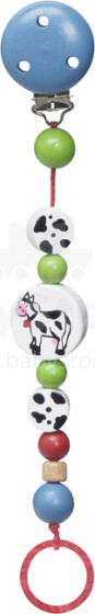 PLAYSHOES 781737 Pacifier Chain Cow - кока knupju turētājs