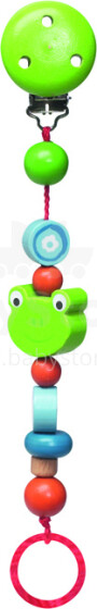 PLAYSHOES 781739 Pacifier Chain Froggy - деревянный держатель для соски