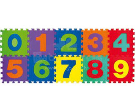 Puzzle Chippy Art.A015301 Bērnu grīdas paklājs - puzle Cipari (no 10 elementiem)