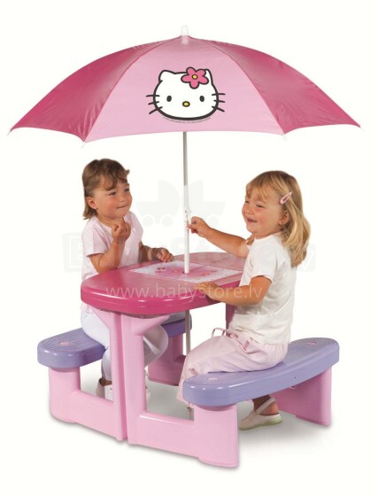 SMOBY - iškylų stalas su skėčiu Hello Kitty