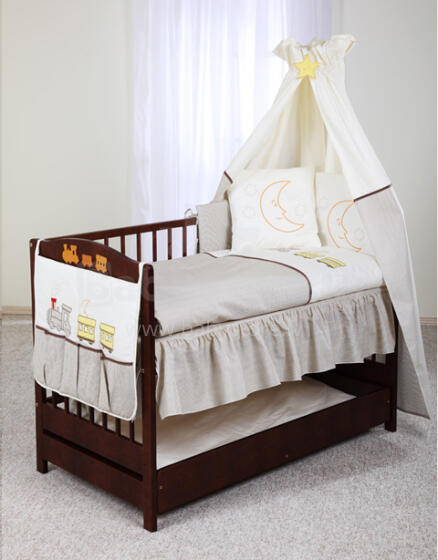 Klups Baby Kolejka H045 - Bērnu gultas veļas komplekts no 3 daļām