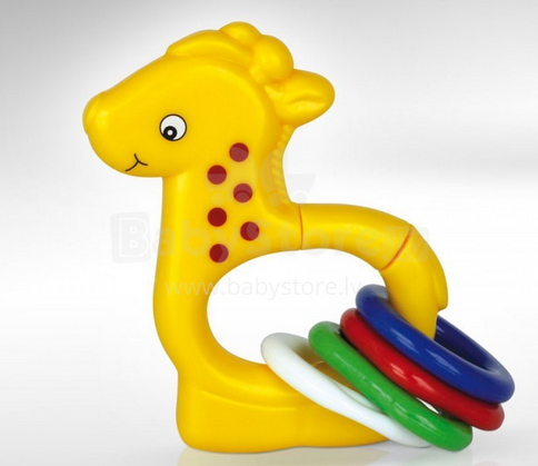 Akuku rattle A0168 Цветная развивающая погремушка, Прорезыватель для зубов Жираф