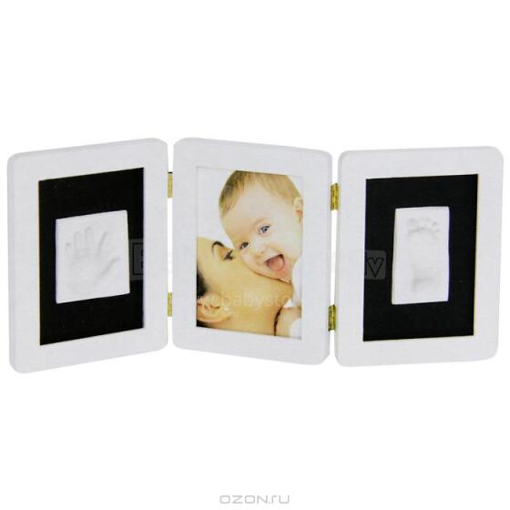 Baby Art HAND AND FOOT PRINT White Black Trīsdaļīgs Ramītis