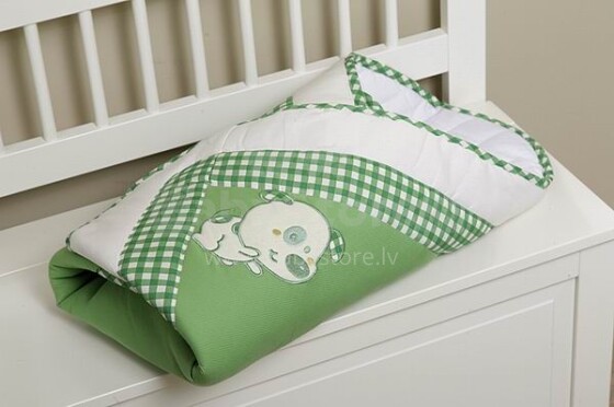 FERETTI Layette 85 BANANA Dog green конвертик одеялко для новорождённого 85х85 см