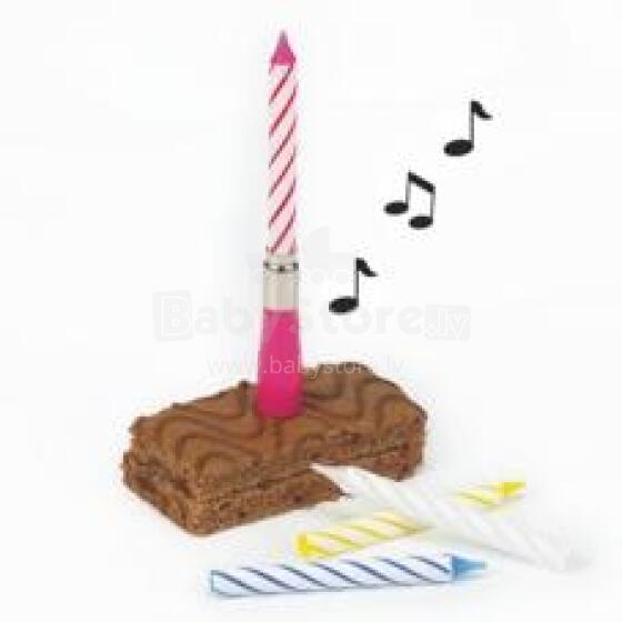 MUZIKĀLA SVECE HAPPY BIRTHDAY AR 3 REZ.