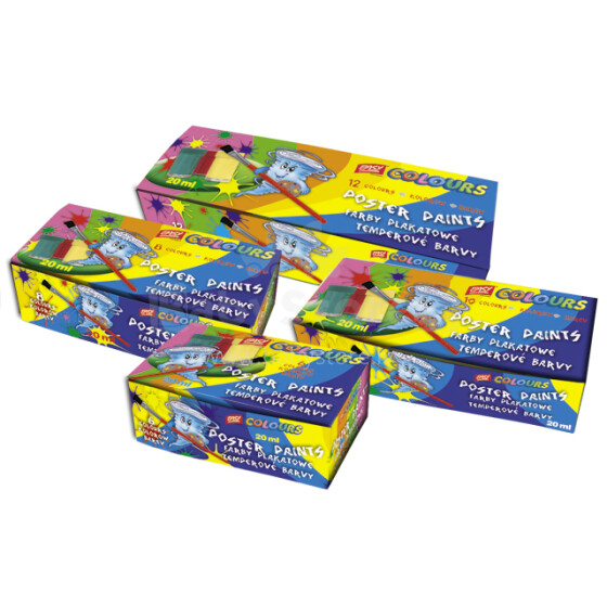Easy Stationery Booster Paints 45530 Детские цветные краски гуашь - упаковка 6 шт.