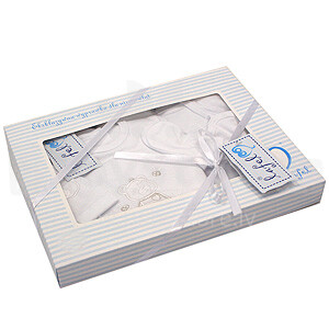 Lafel Jaundzimušo komplektiņš 6-dalīgs dāvanu kastē, 100% kokvilna, Art. 280