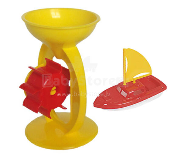 4KIDS SJ-4029a Smilšu ūdens dzirnaviņas + laiviņa
