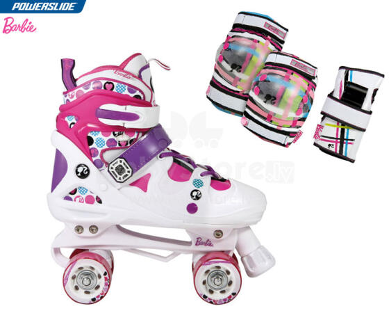 Powerslide Barbie quad Fashion Dots Детские ролики с комплектом зашит 