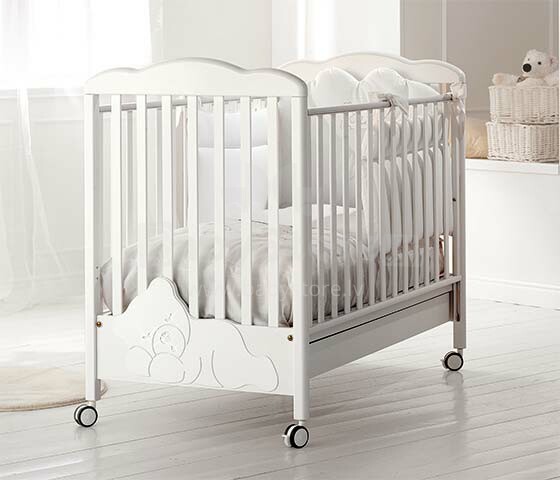 Baby Expert Swarovski Coccolo Lux Bianco Art.34717 Bērnu gultiņa ar Swarovski kristāliem