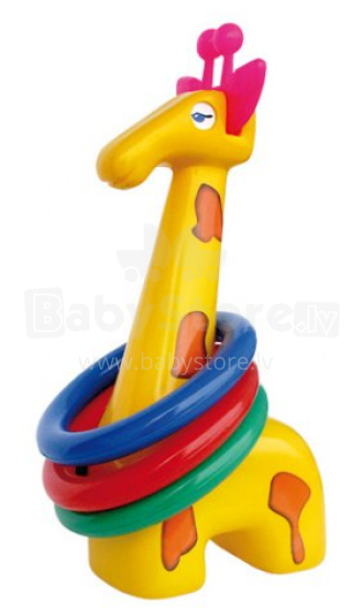 NINA 00063 Giraffe Bērnu Attīstoša Rotaļlieta ar riņķiem Žirafīte