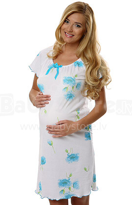 Italian fashion Simona ночная рубашка для беременных/кормящих  (голубой)