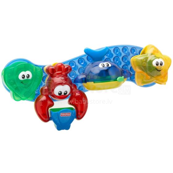 Fisher Price Stay 'N Play Bath Friends Art. B0662 Игровая панель для ванны 'Подводная команда'