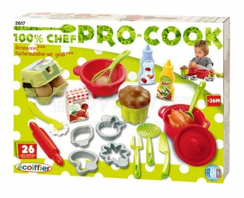 Ecoiffier 8/2617S Набор кулинара PRO-Cook: посудка с продуктами