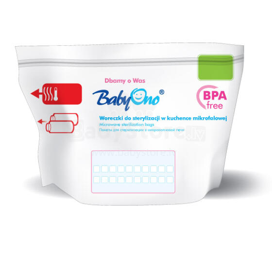 Babyono 1038 maisiņi piederumu sterilizēšanai mikroviļņu krāsnī (5 gab.) 