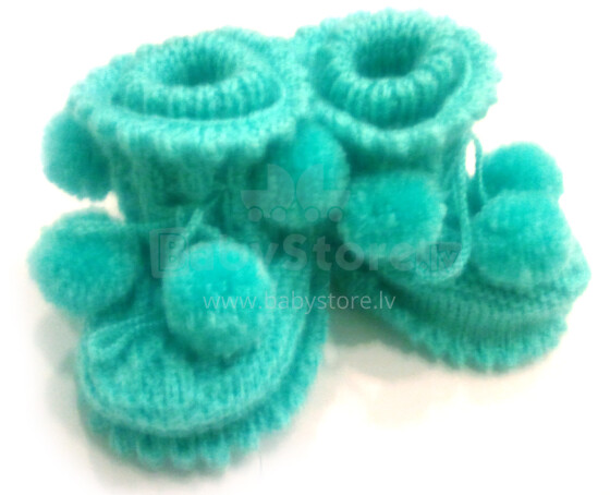 Rankų darbo rinkinys Plius megzti kūdikių bateliai su kojinėmis naujagimiams