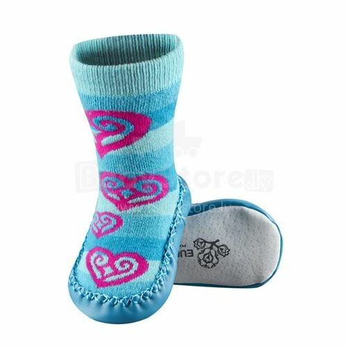 SOXO moccasin slipper socks with leather soles for infants