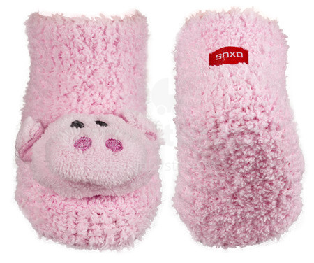 SOXO Baby 62914 Plush детские плюшевые носочки 3D с погремушкой 0-12мес.