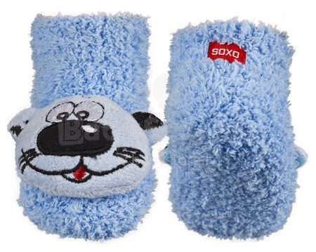 SOXO Baby 62914 Plush детские плюшевые носочки 3D с погремушкойи0-12 мес.