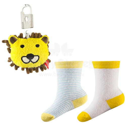SOXO Baby Gift Set 0255 Подарочный набор 0-12м. Хлопковые стильные носки 3 пары + игрушка брелок