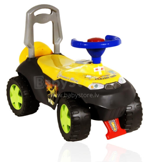 Aga Design Car Standard Art.BC3818 Yellow Lielā stumjamā mašīna ar skaņas moduli