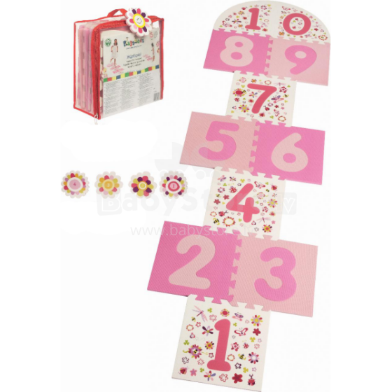 Playshoes 308743 Bērnu grīdas paklājs Puzzle Cipari (puzle no 15 elementiem)