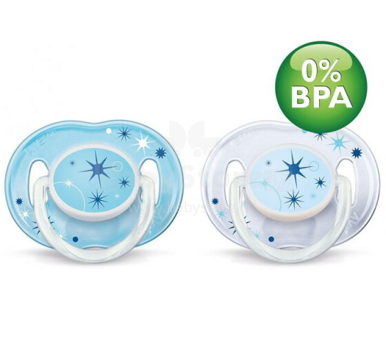 Philips Avent Nighttime Art.SCF176/18 Silicone Soothers 0-6m, glow in the dark, 2 pcs.