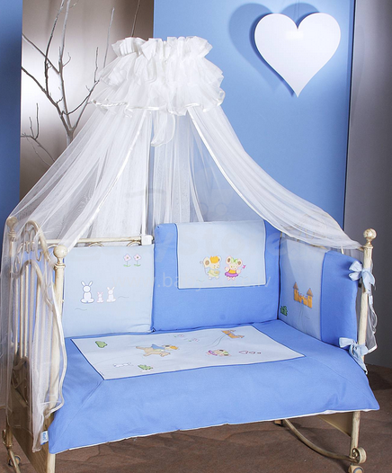 FERETTI - Bērnu gultas kokvilnas veļas komplekts 'Romeo Blue Prestige' DUETTO 2