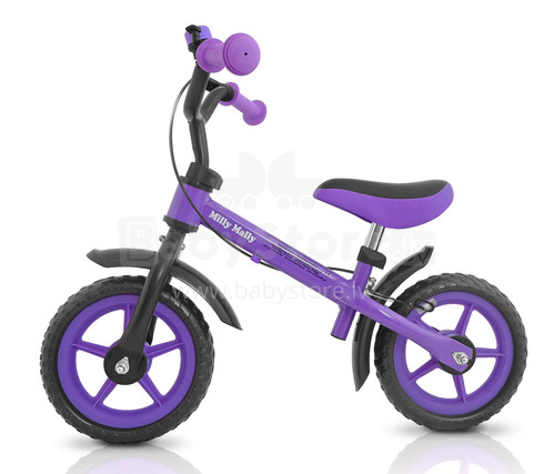 MillyMally Dragon Brake Purple Детский велосипед - бегунок с металлической рамой 10'' и тормозом