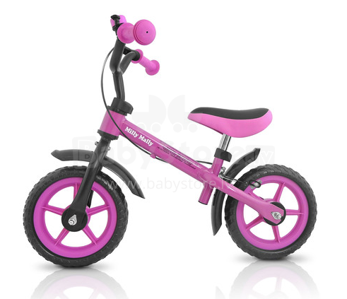 MillyMally Dragon  Brake Pink Детский велосипед - бегунок с металлической рамой 10'' и тормозом