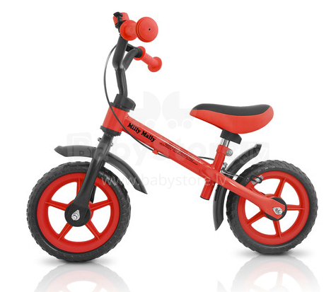 MillyMally Dragon Brake Red Детский велосипед - бегунок с металлической рамой 10'' и тормозом