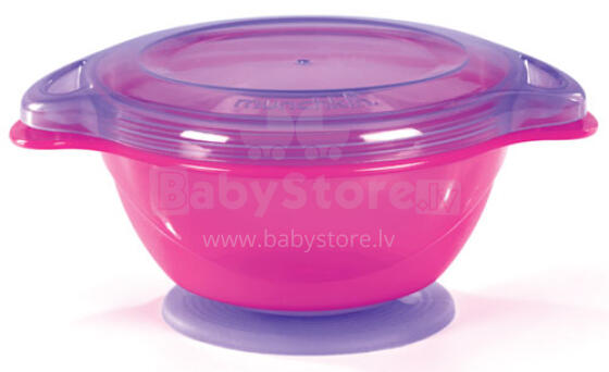 Munchkin 11382 Super Suction Bowl  Bērnu šķīvis ar gumijas piesūcekli un vāciņu