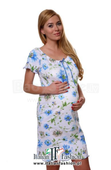 Italijos mados sodas Motinystės / slaugos naktiniai marškiniai trumpomis rankovėmis