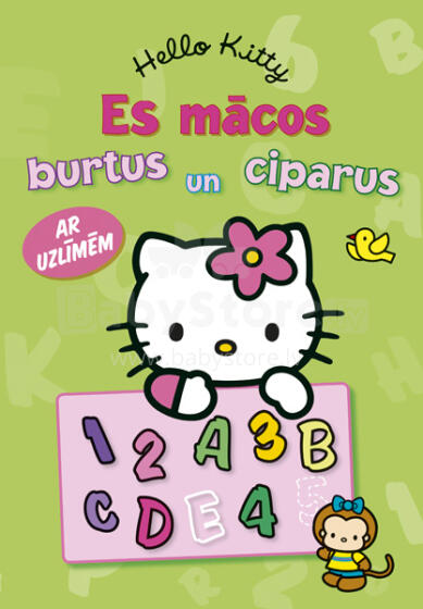 Hello Kitty Es mācos burtus un ciparus, ar košām uzlīmem