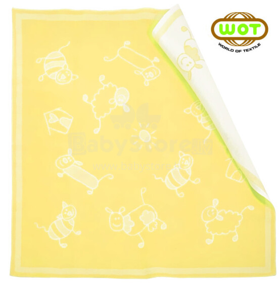 WOT ADXS 006/1061 Yellow PETS 2 Высококачественное Детское Одеяло 100% хлопок 100x118