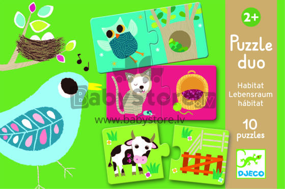 Djeco Art. DJ08164 Attīstoša rotaļlieta bērniem Puzzle Duo